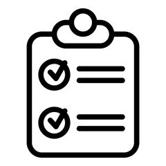 Poster - clipboard check icon. outline clipboard check vector icon for web design isolated on white backgroun