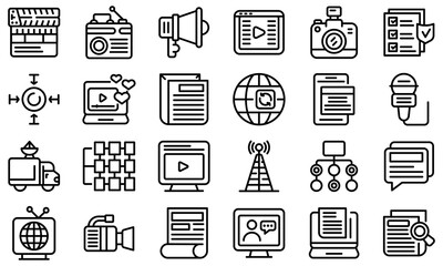 Wall Mural - Actualization icons set. Outline set of actualization vector icons for web design isolated on white background
