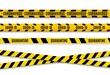 © elena_garder - Quarantine tape. Covid-19 stripes. Black and white attention ribbon. Vector realistic pandemic stripe.