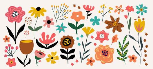 Modern abstract elements set, minimal design, vector illustration.