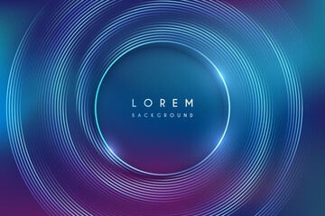 Wall Mural - abstract neon color circle lines background
