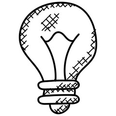 Sticker - 
doodle design of bulb, innovative idea concept
