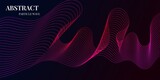 Fototapeta Abstrakcje - dynamic wave particle abstract background with purple and red gradient colors. Vector illustration