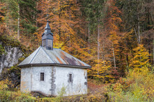 Autumn Chapel At Samoens In The French Alps