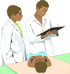 Sticker - doctors examining child