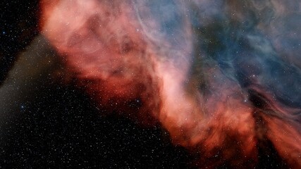 Wall Mural - red-violet nebula in outer space, horsehead nebula, unusual colorful nebula in a distant galaxy, red
