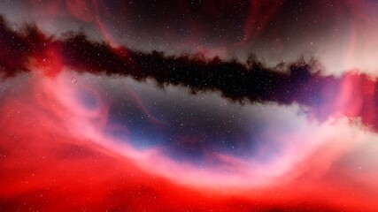 Wall Mural - red-violet nebula in outer space, horsehead nebula, unusual colorful nebula in a distant galaxy, red