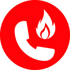 Poster - Media Fire brigade phone icon for any purpose mobile app presentation website