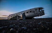 VIK, ICELAND - Dec 11, 2018: DC-3 Plane Wreck On Solheimasandur Beach