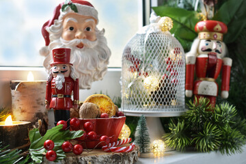 Wall Mural - Christmas decoration on the windowsill