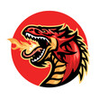 angry fire breathing of dragon mascot