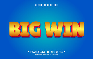 Wall Mural - Editable text effect - big win casino yellow and orange color gradient style	
