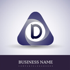 D letter logo in the triangle shape, font icon, Vector design template elements for your Business or company identity.