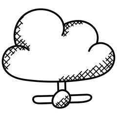 Sticker - 
Cloud computing network sharing icon
