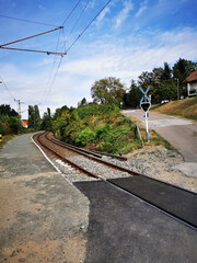 Sticker - Train station at the Eger Castle in the afternoon