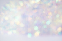Abstract Bokeh Background. Christmas Bokeh. Blue Blurred Background. Silvery Shine