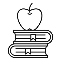 Poster - Apple book stack icon. Outline apple book stack vector icon for web design isolated on white background