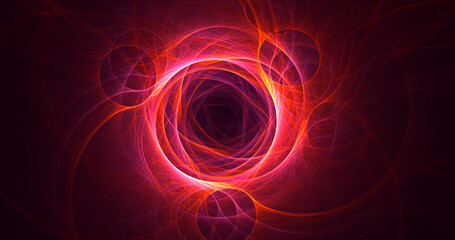 Poster - 3d rendering abstract multicolor fractal light background
