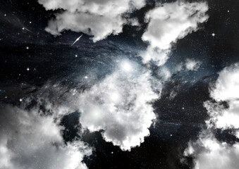 galaxy in a free space. 3d rendering
