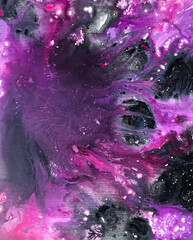 Wall Mural - Abstract acrylic multi color painting on canvas frames, blurred focus for texture background
