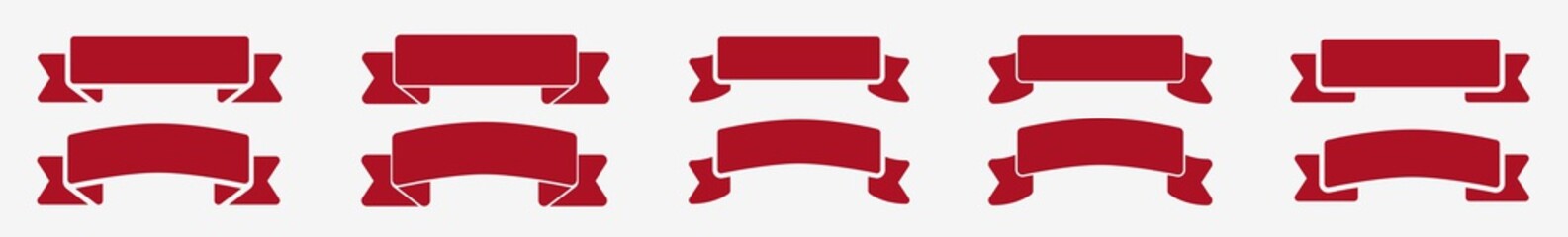 Wall Mural - ribbon red banner icon set | ribbons red banners vector illustration logo | ribbon red banner isolat