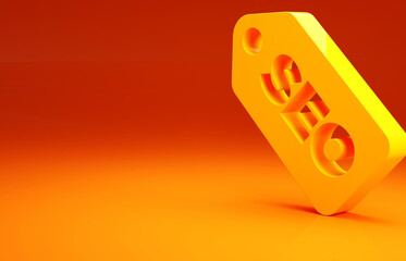 Yellow SEO optimization icon isolated on orange background. Minimalism concept. 3d illustration 3D render.