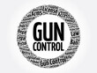 Gun Control word cloud collage, concept background