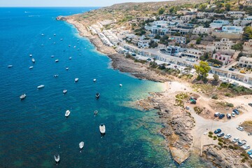 Aerial view of Mellieha Bay