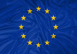 © sezerozger - European Union national flag texture. Background for international concept. Simple waving flag.