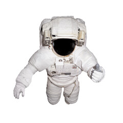 astronaut in space suit shows like gesture isolated