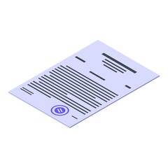Poster - Writing document icon. Isometric of writing document vector icon for web design isolated on white background