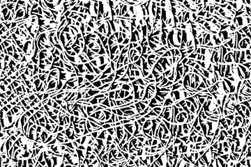 Leinwandbilder - Grunge texture of uneven rough surface with tangled threads. Vector illustration. Overlay template.