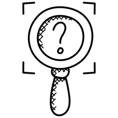 Wall Mural - 
Question mark in a magnifier, Question analysis concept
