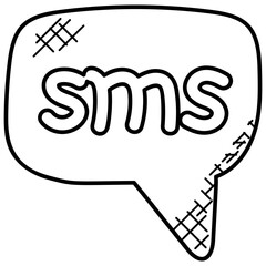 Poster - 
Chat bubbles doodle icon design for chatting concept
