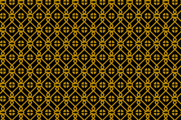 Poster - abstract geometric seamless pattern use combination Chinese  window and square element. gold and black colors.  horizontal layout background.