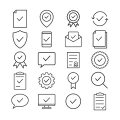 Poster - check icon line set. business symbols collection vector illustration. approve linear signs group iso