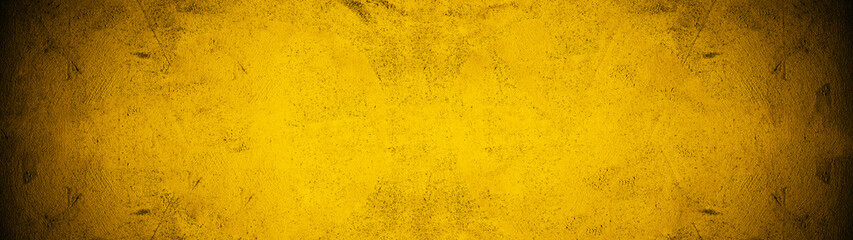 dark black yellow golden stone concrete paper texture background panorama banner long, with space fo