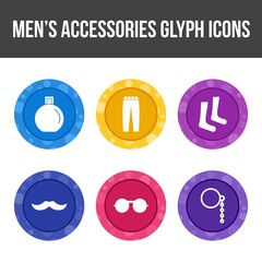 Canvas Print - Men's Accessories Vector Icon Set