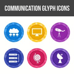 Poster - Unique Communication Glyph Vector Icon Set