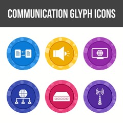 Poster - Unique Communication Glyph Vector Icon Set