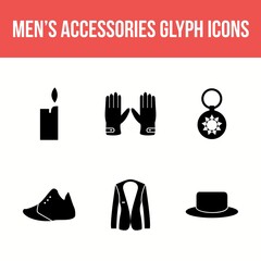 Poster - Men's Accessories Vector Icon Set