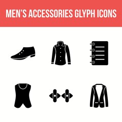 Sticker - Men's Accessories Vector Icon Set