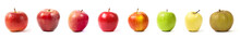 Different Apple Varieties On White Background
