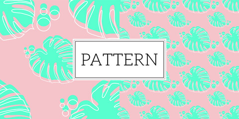  colored tropical plants, summer pattern, tropical pattern, vector background