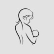 © Macholicious - Breast feeding line art logo design