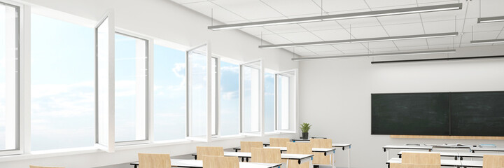 Open windows when ventilating the classroom due to Covid-19