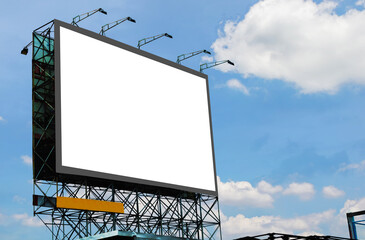 Wall Mural - blank canvas billboard white screen design for display advertising banner outdoor. large mockup ad b