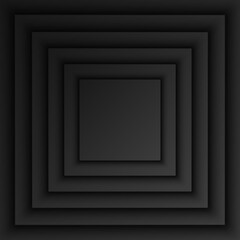 Wall Mural - abstract black square overlap layer background, square shape pattern, dark minimal design with copy 
