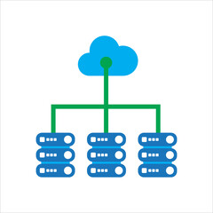 Poster - cloud illustration. cloud with data server. Concept of cloud computing. vector icon concept.