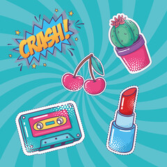 Sticker - pop art element sticker icon set,